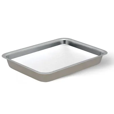 15" L x 12" W x 2" Hgt. Stainless Steel Dissecting Tray with White Wax