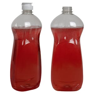 PET Oval Dish Soap Bottle (100% PCR Material) & Cap