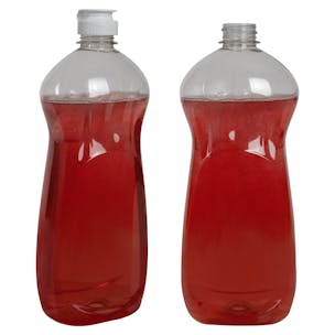PET Oval Dish Soap Bottle (100% PCR Material) & Cap