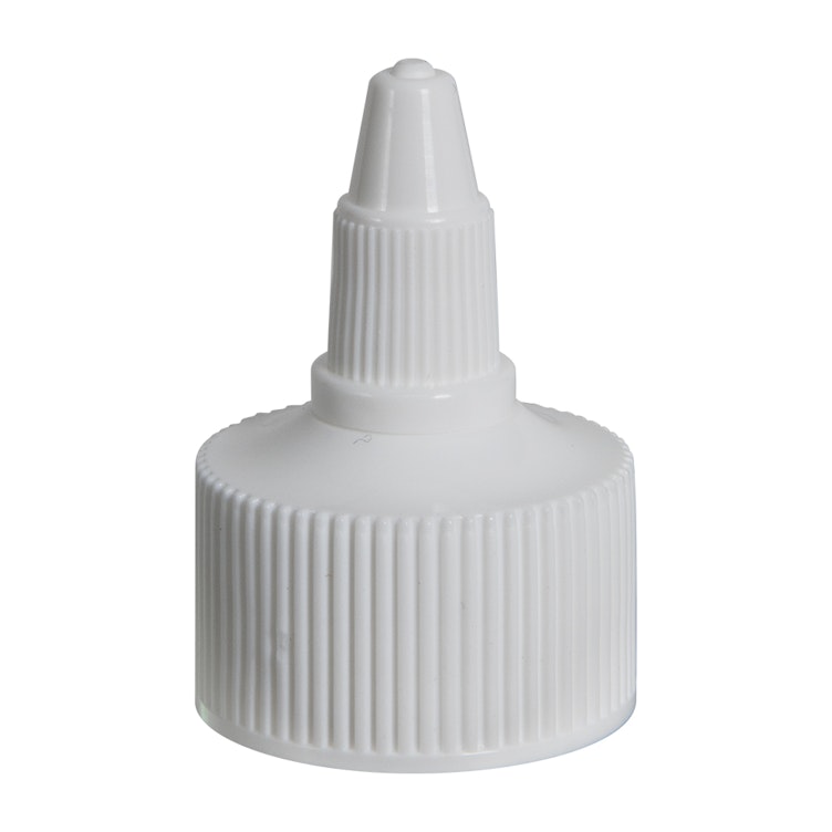 28/410 White Twist Open/Close Dispensing Cap with 0.118" Orifice