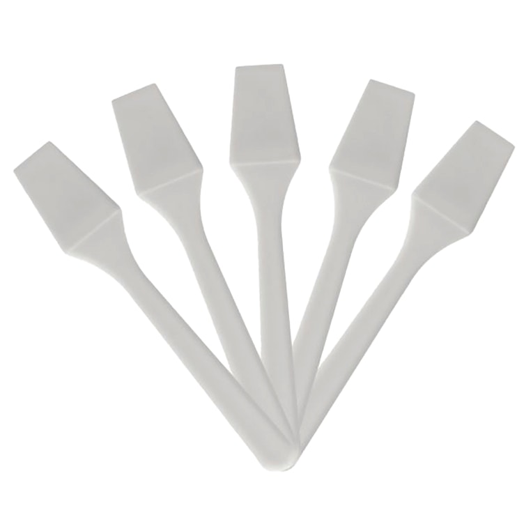 2.5" L White Polypropylene Mini Cosmetic Spatulas - Package of 100