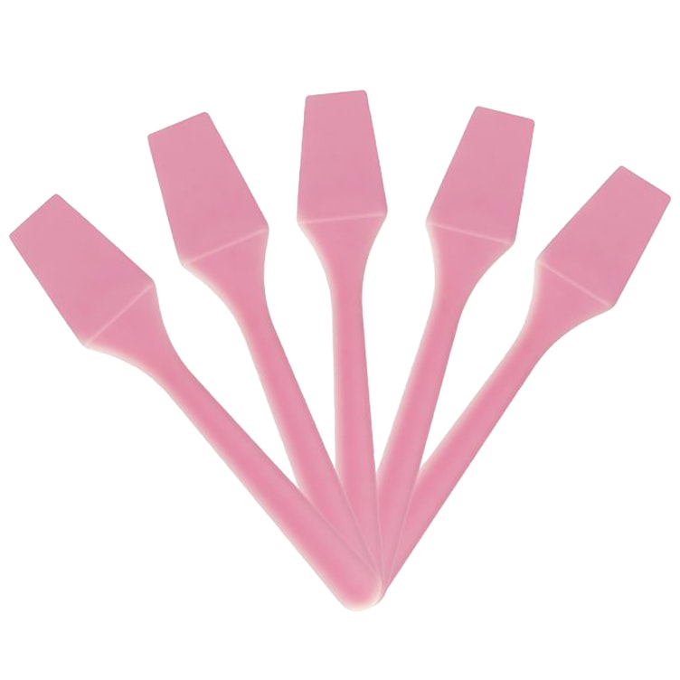 2.5" L Pink Polypropylene Mini Cosmetic Spatulas - Package of 100