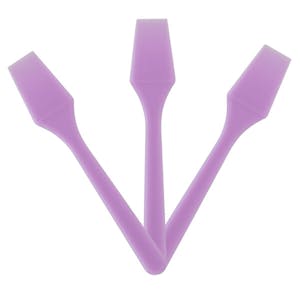 2.5" L Purple Polypropylene Mini Cosmetic Spatulas - Package of 100