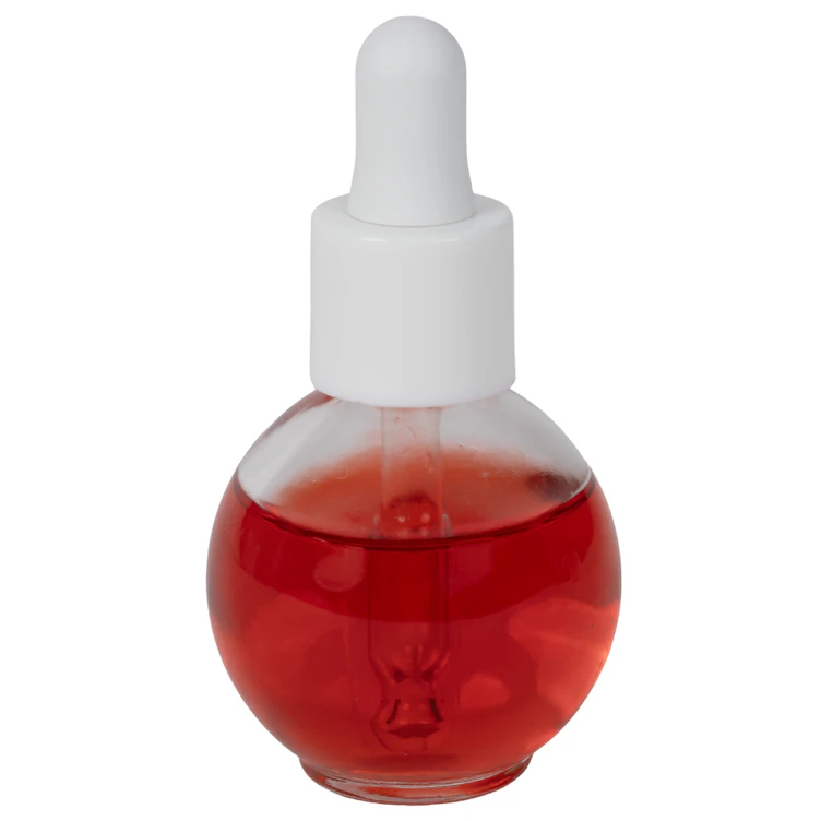 30mL Clear Ball Round Flint Glass Bottle with 18/415 Smooth White Cervino Dropper Cap with White Rubber Bulb & Ball Tip Glass Pipette
