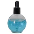 70mL Clear Ball Round Flint Glass Bottle with 18/415 Smooth Black Cervino Dropper Cap with Black Rubber Bulb & Ball Tip Glass Pipette