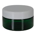 8 oz. Dark Green PET Straight-Sided Round Jar with 89/400 White Snap-Top Cap