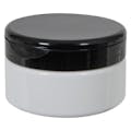8 oz. White PET Straight-Sided Round Jar with 89/400 Black Snap-Top Cap