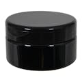 8 oz. Black PET Straight-Sided Round Jar with 89/400 Black Snap-Top Cap