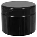 12 oz. Black PET Straight-Sided Round Jar with 89/400 Black Snap-Top Cap