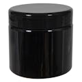 16 oz. Black PET Straight-Sided Round Jar with 89/400 Black Snap-Top Cap