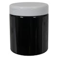 19 oz. Black PET Straight-Sided Round Jar with 89/400 White Snap-Top Cap