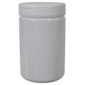 25 oz. White PET Straight-Sided Round Jar with 89/400 White Snap-Top Cap