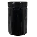25 oz. Black PET Straight-Sided Round Jar with 89/400 Black Snap-Top Cap