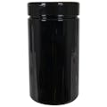 32 oz. Black PET Straight-Sided Round Jar with 89/400 Black Snap-Top Cap