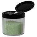 12 oz. Clear Polystyrene Straight-Sided Thick-Walled Round Jar with 89/400 Black Snap-Top Cap