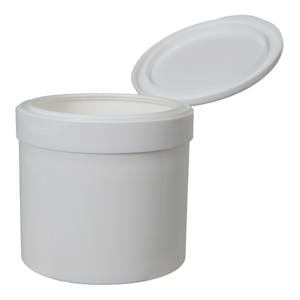 12 oz. White Polypropylene Straight-Sided Thick-Walled Round Jar with 89/400 White Snap-Top Cap