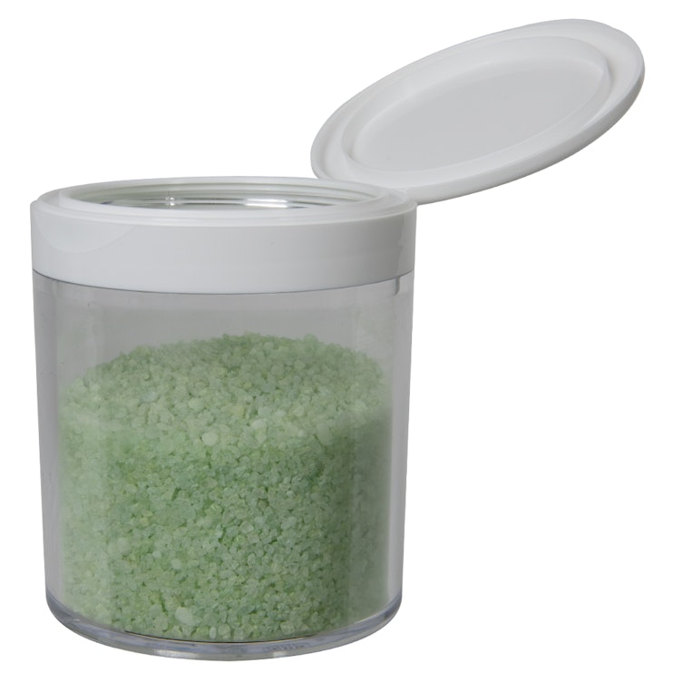 16 oz. Clear Polystyrene Straight-Sided Thick-Walled Round Jar with 89/400 White Snap-Top Cap