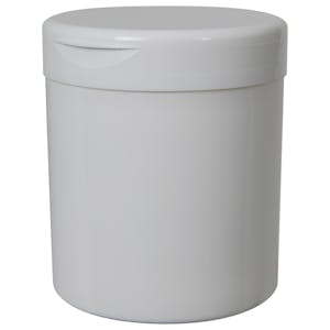 16 oz. White Polypropylene Straight-Sided Thick-Walled Round Jar with 89/400 White Snap-Top Cap