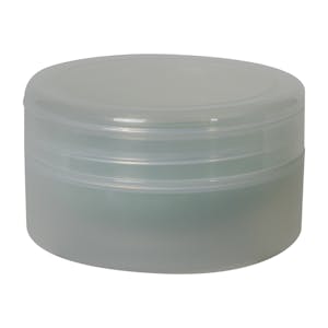 4 oz. Natural Frosted Polypropylene Straight-Sided Double-Walled Round Jar with 89/400 Natural Snap-Top Cap