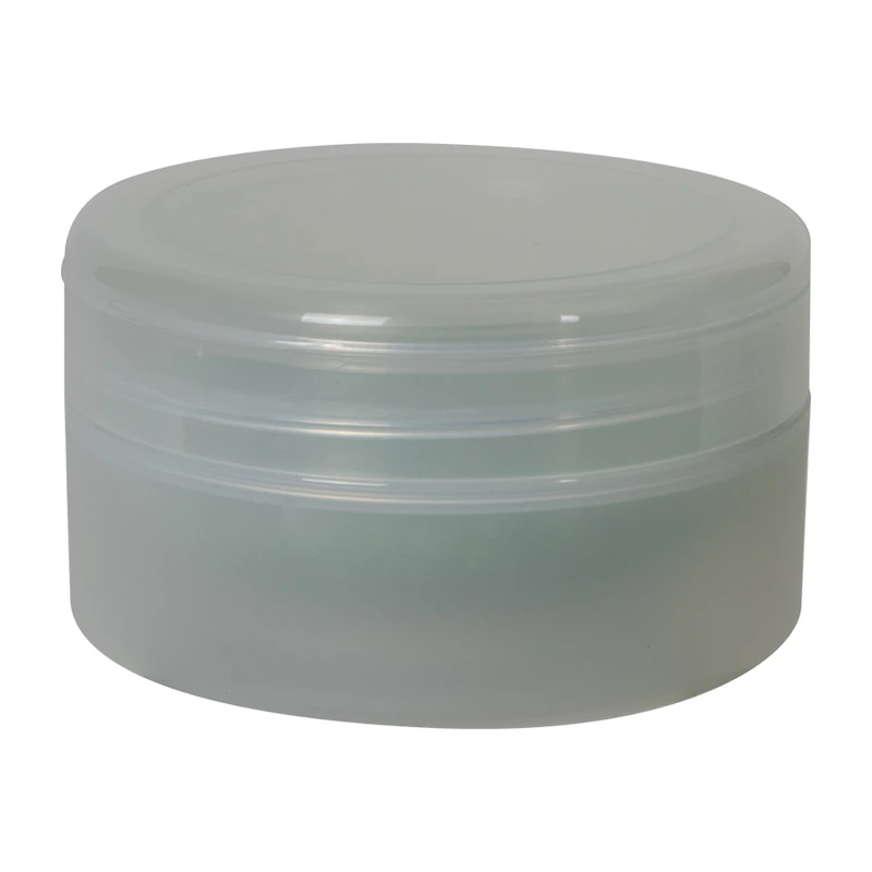 4 oz. Natural Frosted Polypropylene Straight-Sided Double-Walled Round Jar with 89/400 Natural Snap-Top Cap