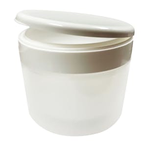 8 oz. Natural Polypropylene Straight-Sided Double-Walled Round Jar with 89/400 White Snap-Top Cap