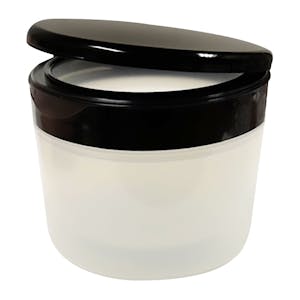 8 oz. Natural Polypropylene Straight-Sided Double-Walled Round Jar with 89/400 Black Snap-Top Cap