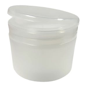8 oz. Natural Frosted Polypropylene Straight-Sided Double-Walled Round Jar with 89/400 Natural Snap-Top Cap