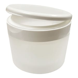 8 oz. Natural Frosted Polypropylene Straight-Sided Double-Walled Round Jar with 89/400 White Snap-Top Cap