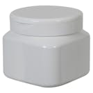 16 oz. White PET Firenze Square Jar with 89/400 White Snap-Top Cap