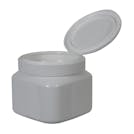 16 oz. White PET Firenze Square Jar with 89/400 White Snap-Top Cap