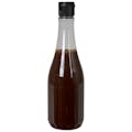 8 oz. Clear PET Round Keuka Bottle with 24/410 Black Ribbed Snap-Top Dispensing Cap