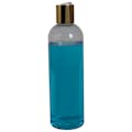 12 oz. Clear PET High Clarity Cosmo Round Bottle with 24/410 Gold & White ABS/Polypropylene Disc-Top Dispensing Cap