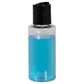 2 oz. Clear PET Cylindrical Bottle with 20/410 Black Polypropylene Disc-Top Dispensing Cap