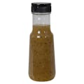 6 oz. Clear PET Bell Bottle with 38/400 Black Ribbed Snap-Top Dispensing Cap