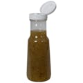 6 oz. Clear PET Bell Bottle with 38/400 White Ribbed Snap-Top Dispensing Cap with Pressure-Sensitive Liner