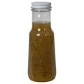 6 oz. Clear PET Bell Bottle with 38/400 White Metal Cap with Plastisol Liner