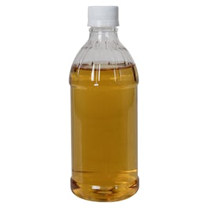 16 oz. Clear PET Vinegar Bottle with 28mm PCO White Tamper-Evident Drop Loc Cap