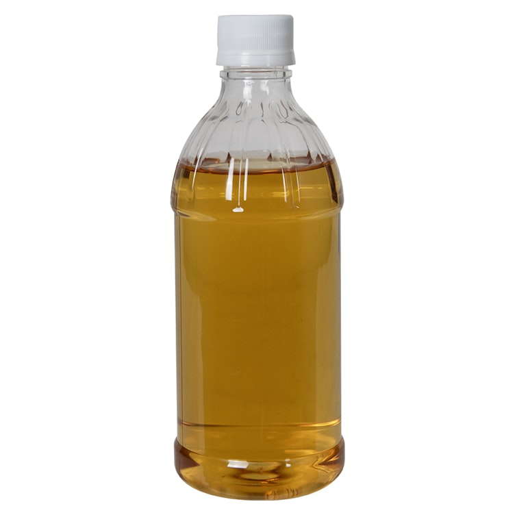 16 oz. Clear PET Vinegar Bottle with 28mm PCO White Tamper-Evident Drop Loc Cap