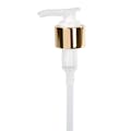 24/410 Gold/White Smooth Lotion Pump - 7" Dip Tube