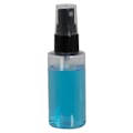 2 oz. Clear PET Cylindrical Bottle with 20/410 Black Smooth Finger Sprayer