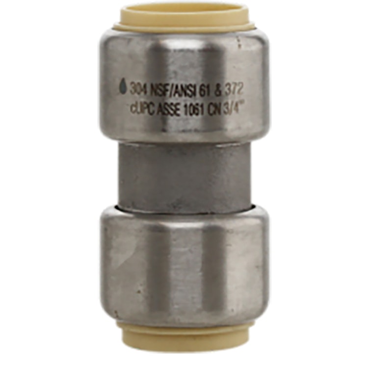 3/4" Push-Fit x 3/4" Push-Fit Stainless Steel Coupling