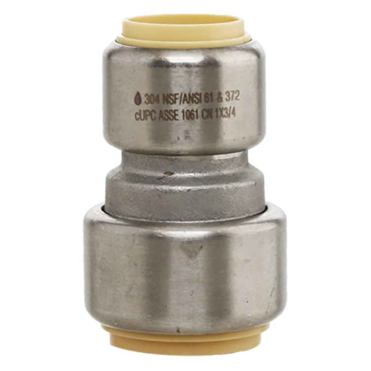 1" Push-Fit x 3/4" Push-Fit Stainless Steel Coupling