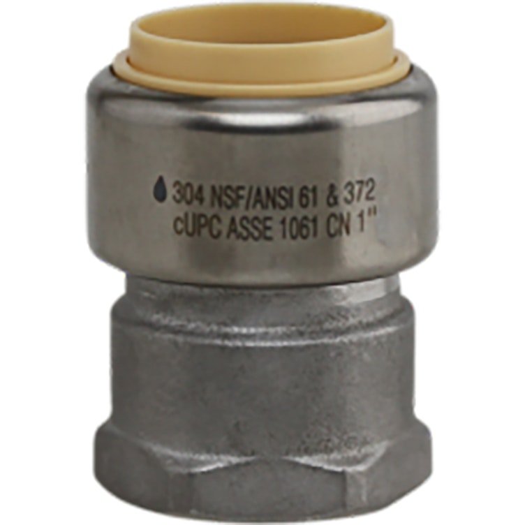 1/2" Push-Fit x 3/4" FPT Stainless Steel Female Adapter