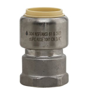 3/4" Push-Fit x 3/4" FPT Stainless Steel Female Adapter