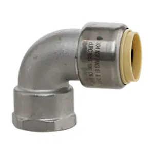3/4" Push-Fit x 3/4" FPT Stainless Steel Female 90° Elbow