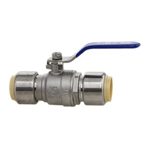 3/4" Push-Fit x 3/4" Push-Fit Stainless Steel Ball Valve