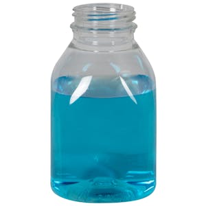 8 oz. Clear PET Square Milkman Beverage Bottle with 38mm DBJ Neck