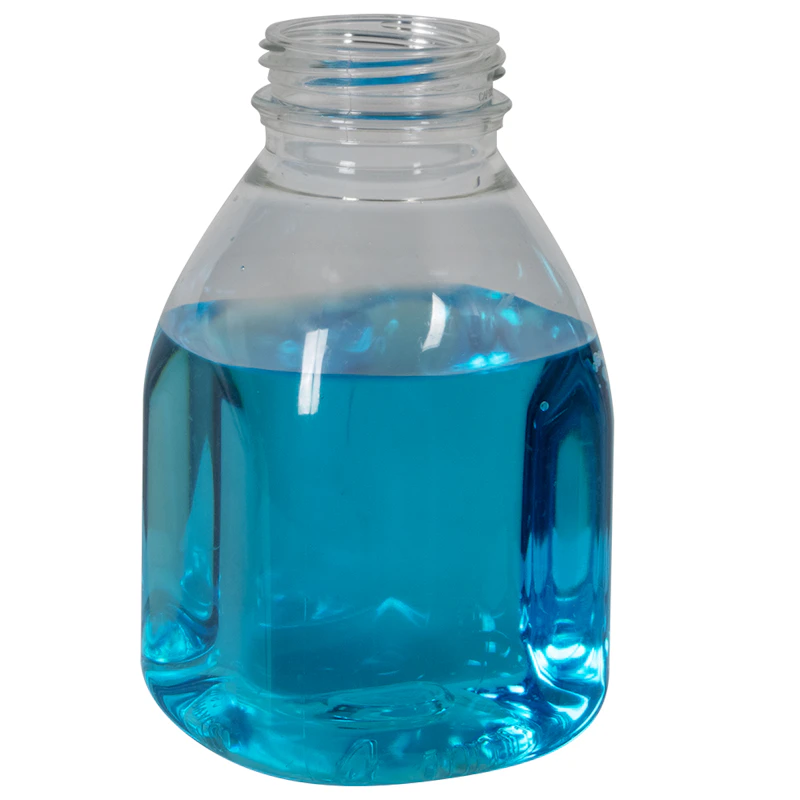 8 oz. Clear PET Square Milkman Beverage Bottle with 38mm DBJ Neck (Cap Sold Separately)