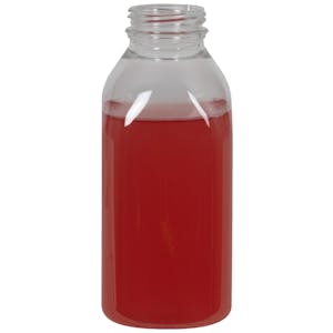 12 oz. Clear PET Square Milkman Beverage Bottle with 38mm DBJ Neck