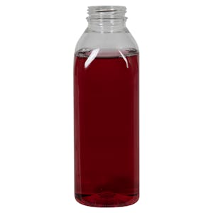 16 oz. Clear PET Square Milkman Beverage Bottle with 38mm DBJ Neck